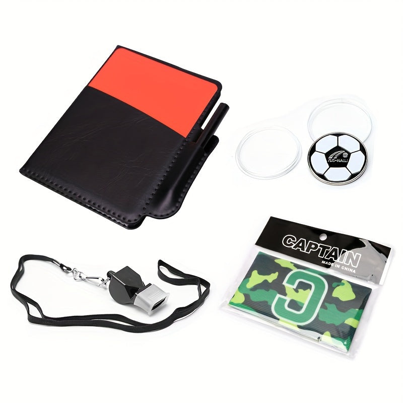 Football Referee Package with Red and Yellow Cards, Whistle, and Bag