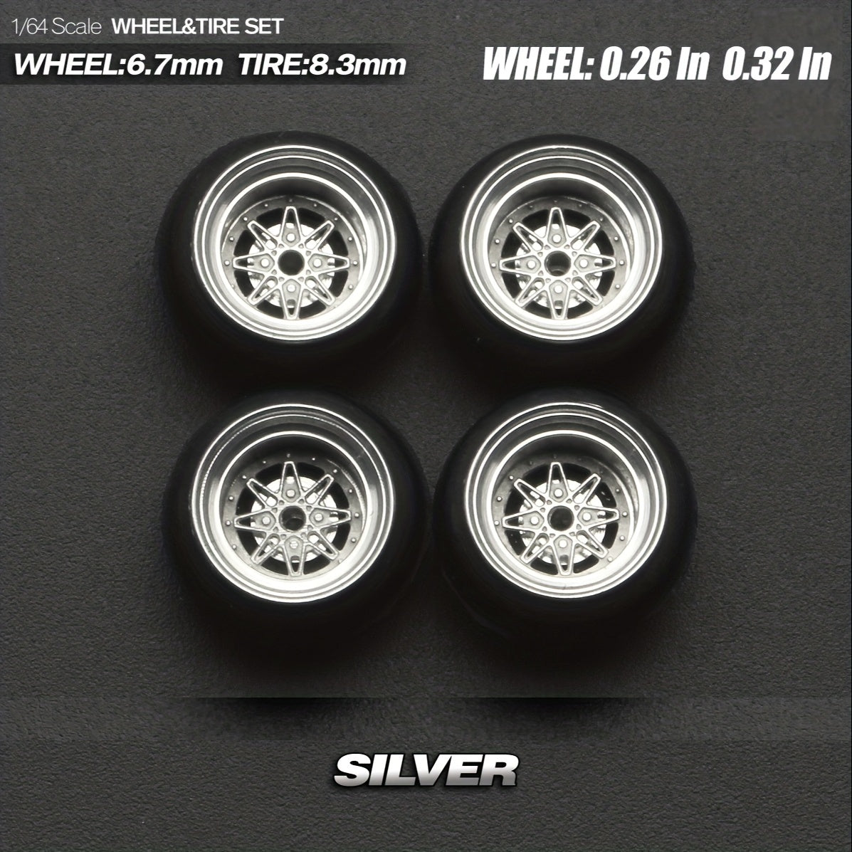 1:64 Scale Static Model Car for Modification Assembly Style All Metal Wheel Hub