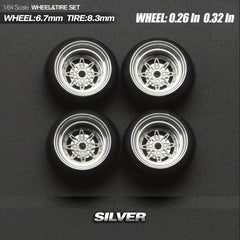 1:64 Scale Static Model Car for Modification Assembly Style All Metal Wheel Hub