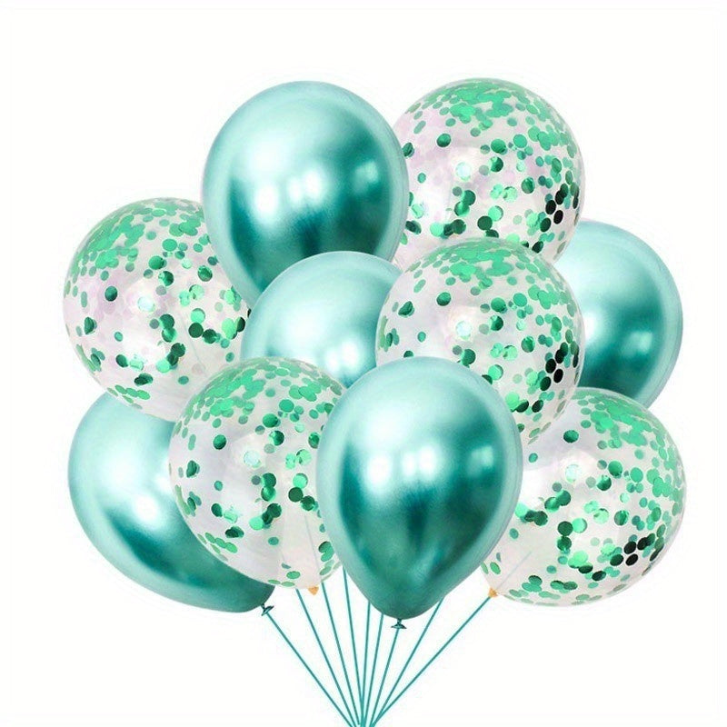10pcs Balloon Set Glitter and Metal Balloons for Home Decor
