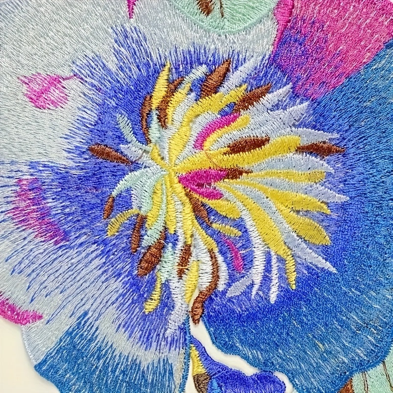 Peony Water Soluble 3D Embroidered Applique Flower Patch Dress Sew On Patches