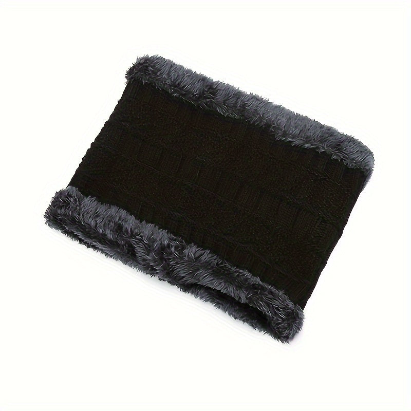 Men's Knit Beanie & Scarf Set - Warm Winter Ear Protection Hat