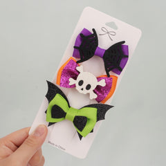3pcs Cartoon Bat Hairclip Bow Halloween Hair Accessories