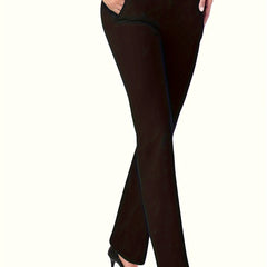 Women's Plus Solid Flared Leg High Waisted Pants