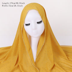 Rhinestone Chiffon Hijab Scarf Shawl Head Wrap Turban Sunscreen Towel