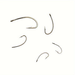 100pcs High Carbon Steel Fly Tying Hooks Barbed Curved Hooks Fly Fishing