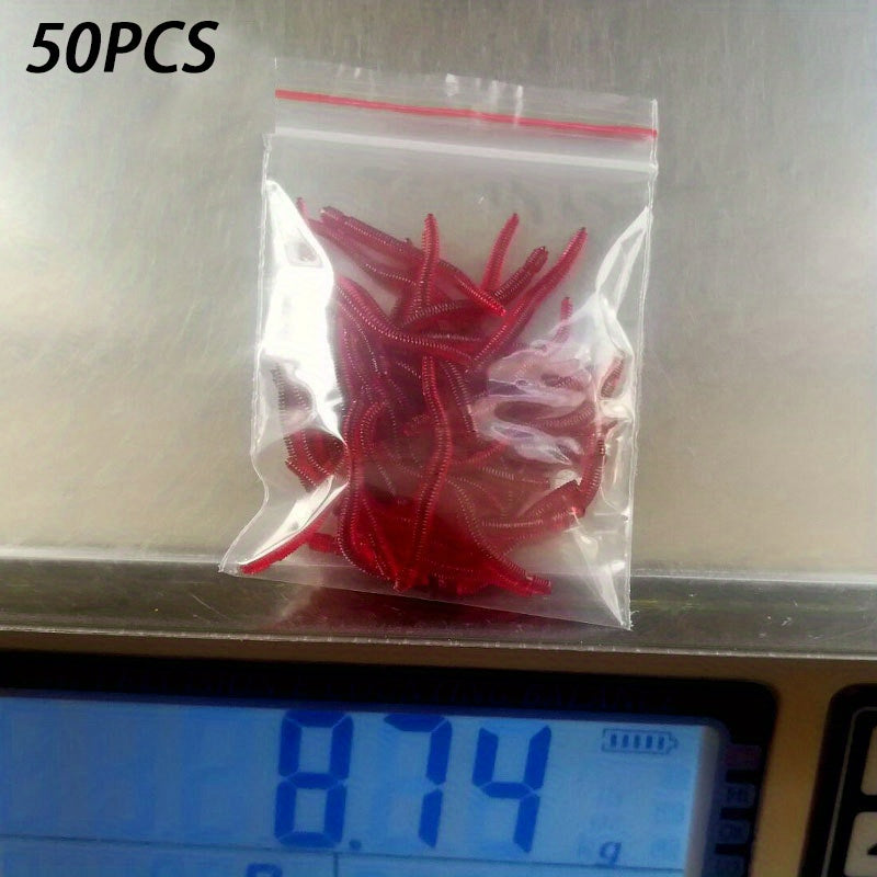 100pcs Bionic Soft Earthworm Baits for Fishing