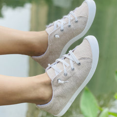 Women's Solid Flat Lace Up Low Shoes Casual Lightweight Outdoor Travel Shoes