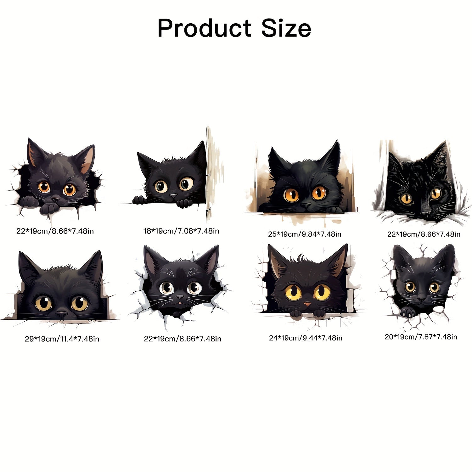 4pcs Cat Stickers for DIY T shirts Jeans Backpack