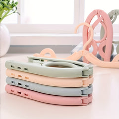 4pcs Folding Clothes Hanger Portable Non-slip Clothes Rack