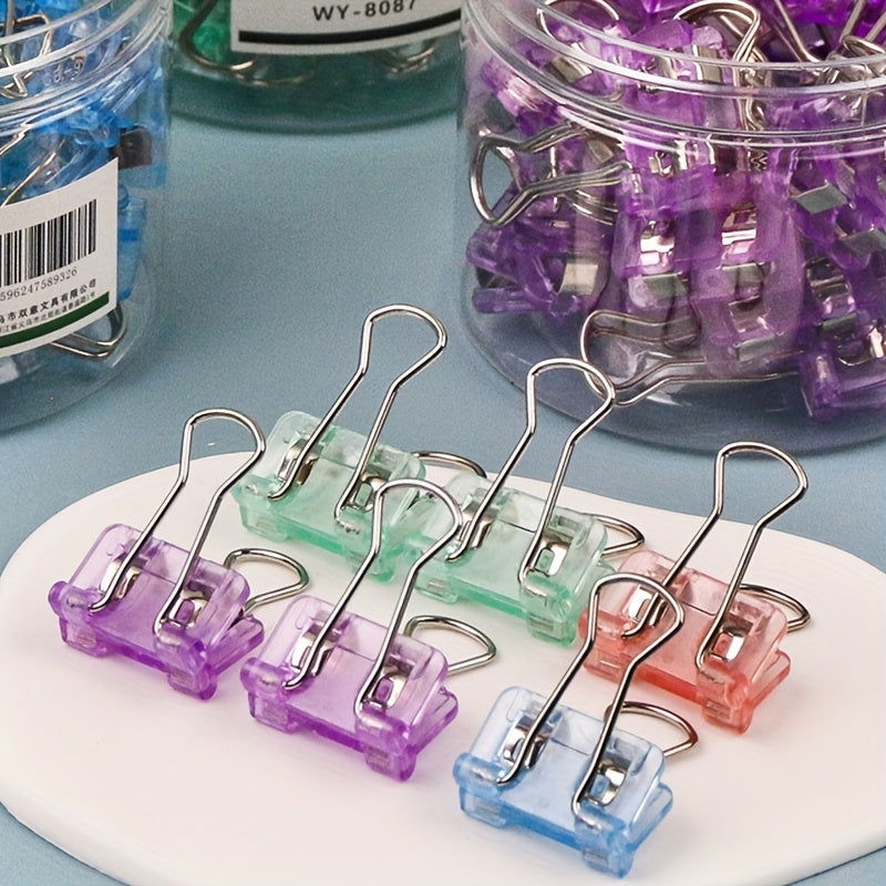 20pcs Morandi Acrylic Binder Clips for Students Desktop Storage