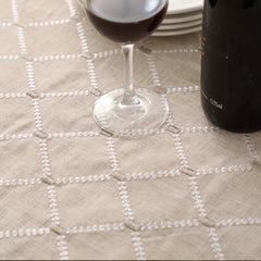 Plaid Jacquard Tablecloth Embroidered Linen Dustproof Decorative Tablecloth
