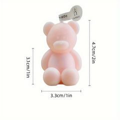 4pcs Bear Candles Flameless Mini Candle For Party Christmas Decoration