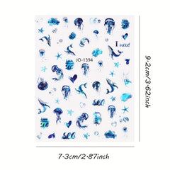 Whale Jellyfish Nail Art Stickers Nail Stickers Nail Art Supplies