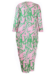 Graffiti Print Maxi Dress with Pockets