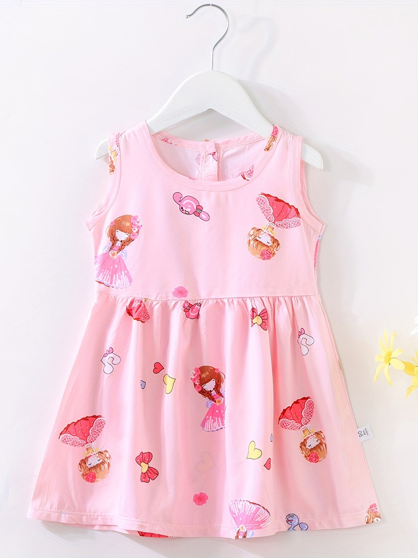 Girls Floral Cotton Silk Dress Princess Dress Kids Summer Sleep Dress