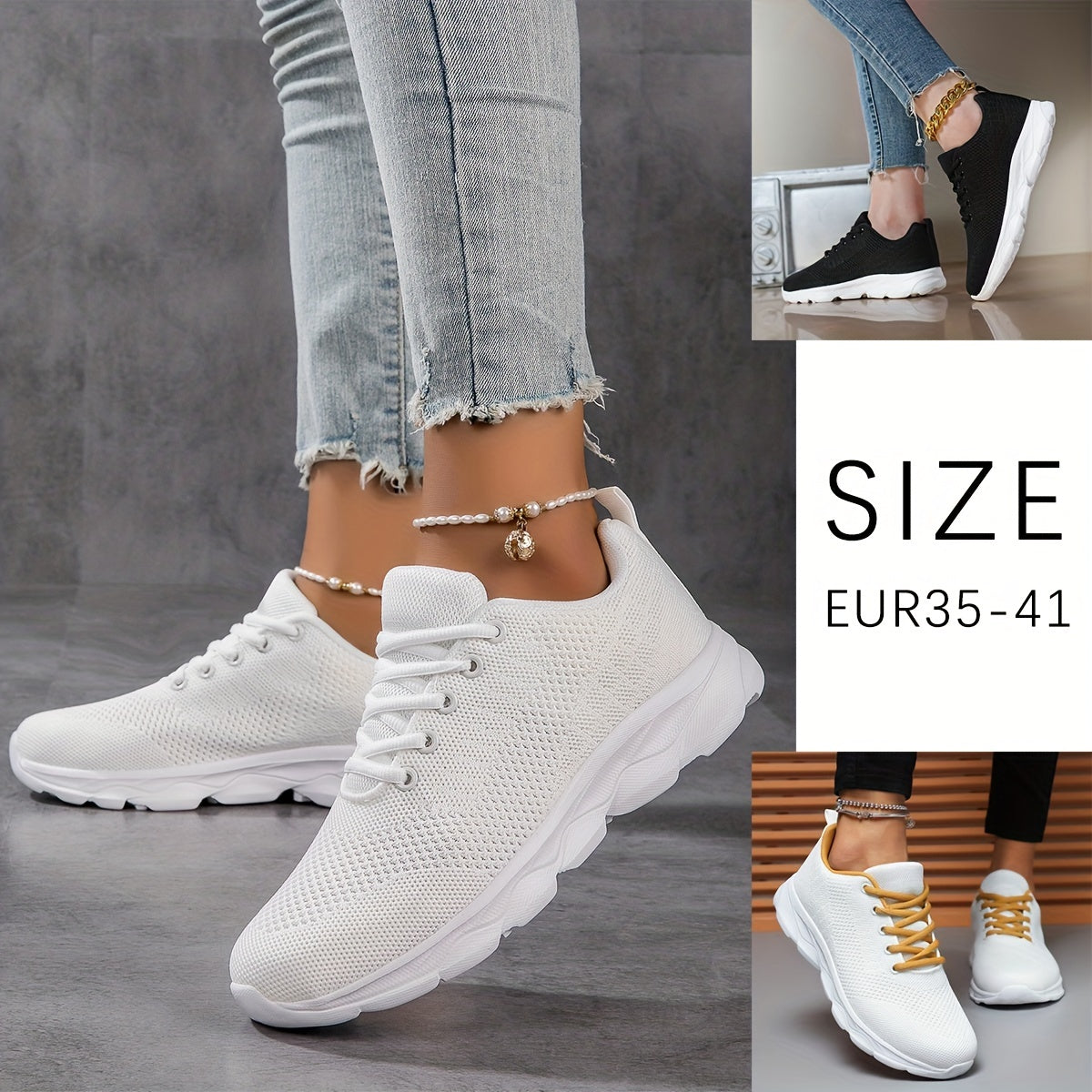 Women's Spring Summer Casual Shoes Fly Woven Breathable Sneakers