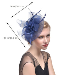 Bride's Feather Hair Ornament Wedding Flower Cocktail Hair Clip