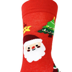 Men's Christmas Tube Socks Red Santa Print Autumn Winter