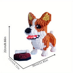 4000pcs Corgi Dog Building Blocks Set Cute Cartoon Animals Interlocking Bricks