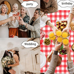Red Gingham Tablecloth Wedding Tea Party Birthday Picnic BBQ Christmas Plaid