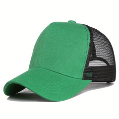 Green Baseball Cap Men's Grid Trucker Hat For Men Women Summer