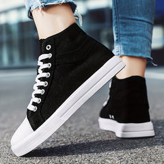 Women's Canvas Lace Up Skate Shoes Lightweight Mid Top Sneakers
