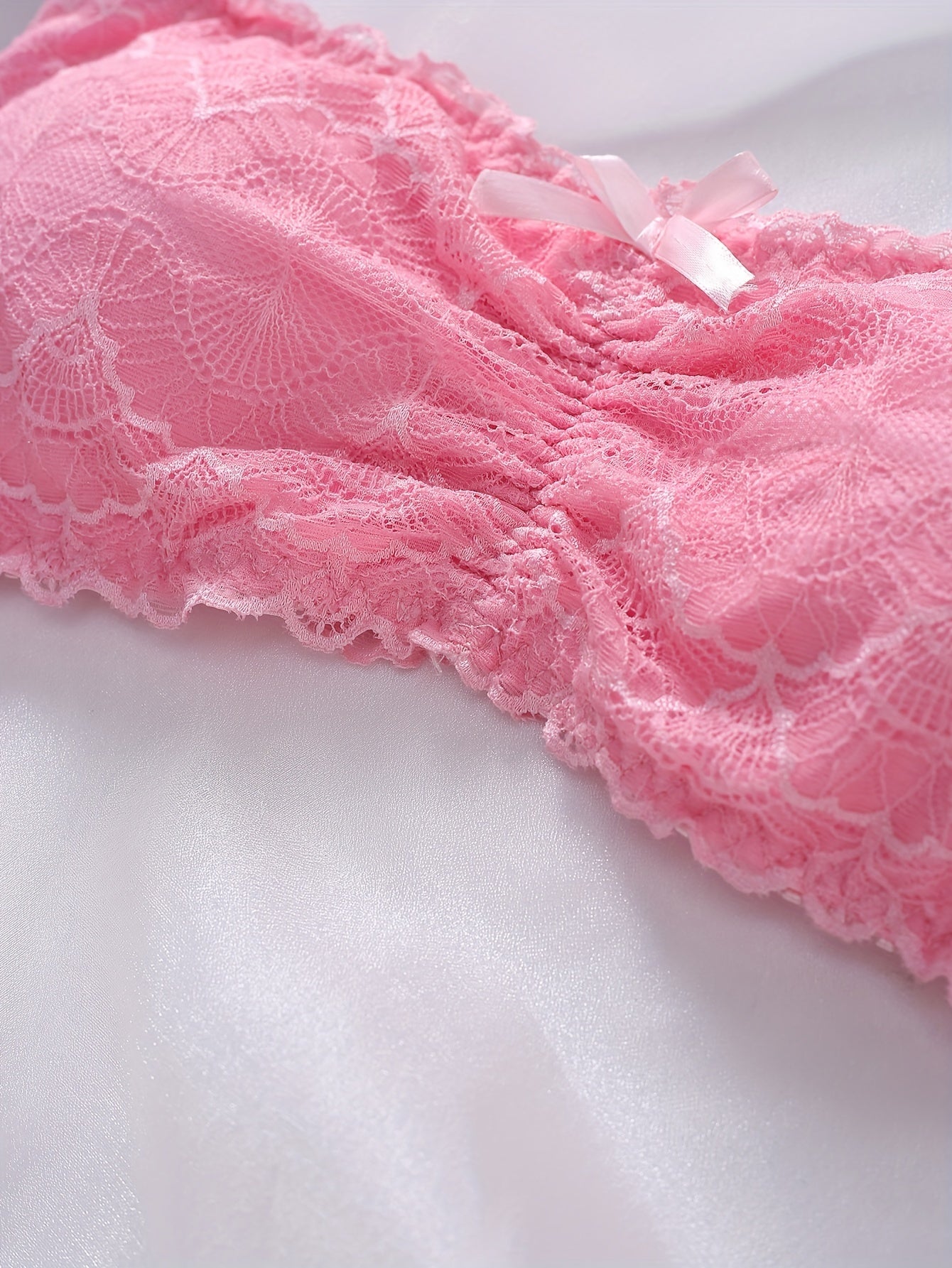 Lace Stitching Bandeau Bra Soft Stretch Strapless Bra Women's Lingerie