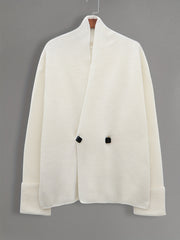 Casual Sweater Women's Plus Solid Button Long Sleeve V Neck