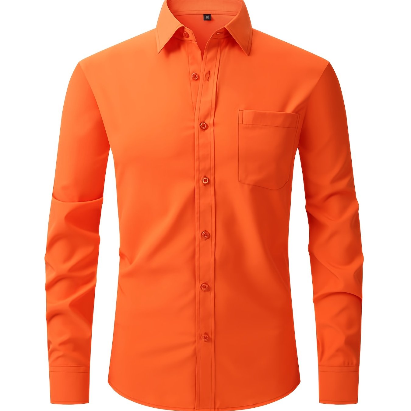 Men's Turndown Collar Shirt with Chest Pocket