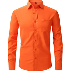 Men's Turndown Collar Shirt with Chest Pocket