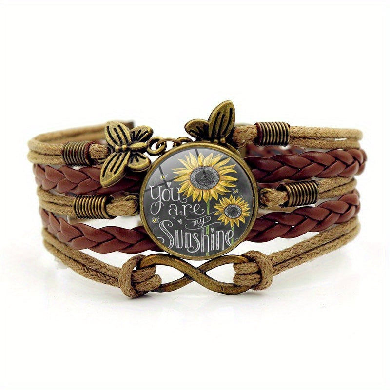 Vintage Butterfly Infinity Symbol Time Gemstone Bracelet