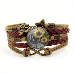 Vintage Butterfly Infinity Symbol Time Gemstone Bracelet