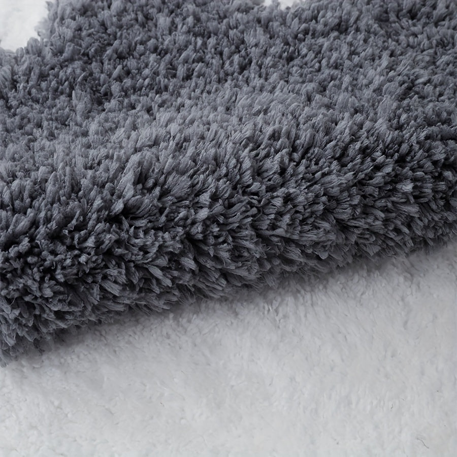 Thick Plush Shag Puzzle Floor Mat Cuttable Square Carpet Fluffy Area Rugs