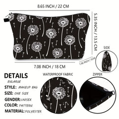 Dandelion Pattern Waterproof Makeup Bag for Teens