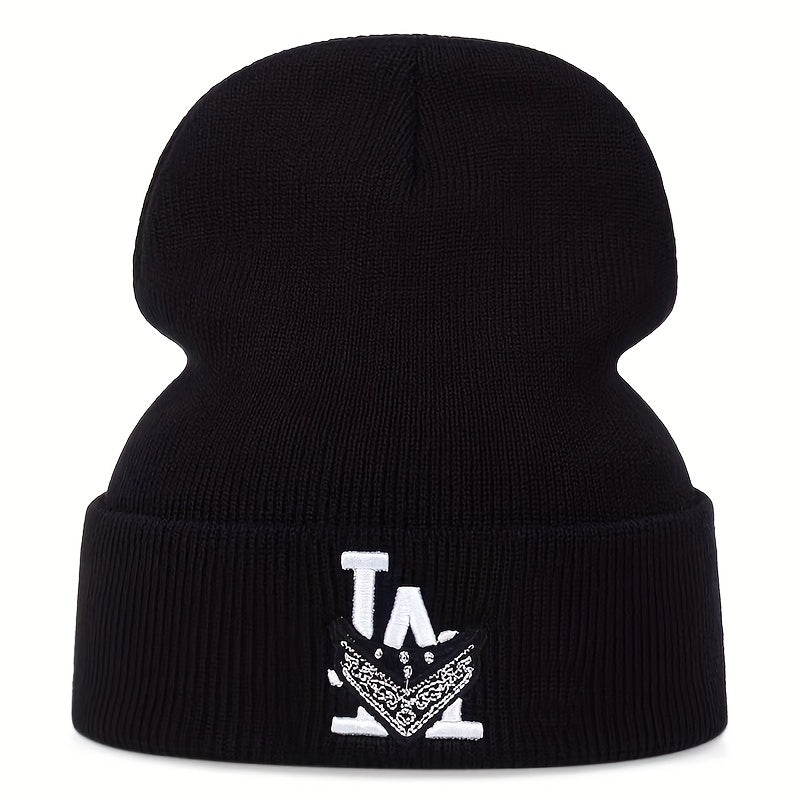 Fashionable Sport Windproof Knit Beanie Hat With 3D Embroidery