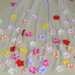 Colorful Floral Boho Bridal Veil for Hawaiian Theme