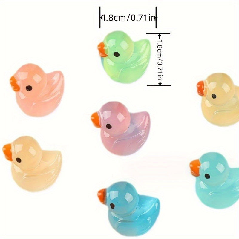 24 36 48 Glow in the Dark Mini Yellow Duck ABS Resin DIY Garden Decor