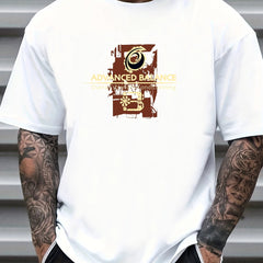 Retro Number Print Men's Crew Neck T-shirt