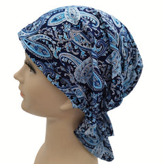 Paisley Print Bandana Casual Hijab Turban Cap Elastic Lightweight Beani