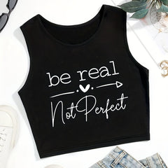 Be Real Cropped Tank Top Sexy Summer Sleeveless Casual Top