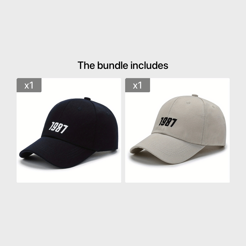 1987 Embroidered Cap Summer Casual Baseball Cap