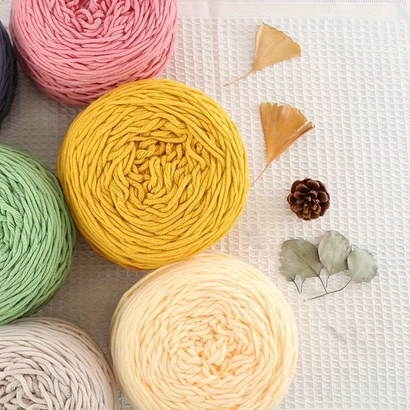 1pc Cotton Yarn Ball 8 Ply Thick Yarn Hand Woven Diy Scarf Sweater Doll Material