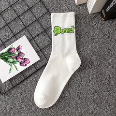 Cartoon Letter Socks - Comfy & Breathable Women's Mid Tube Socks