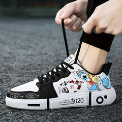 Anime Print Lace Up Skate Shoes for Men