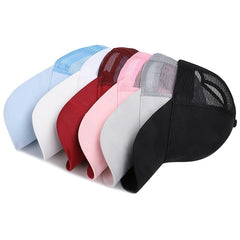 Distressed Criss Cross Ponytail Baseball Cap for Girls