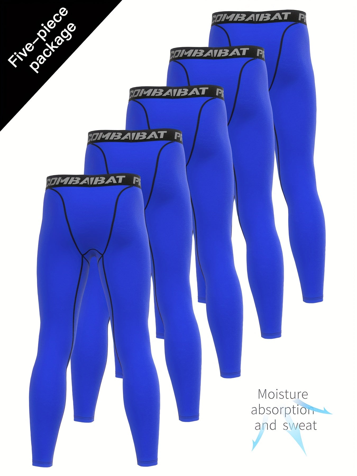 Men's 5pcs High Stretch Leggings Quick Dry Sports Compression Pants