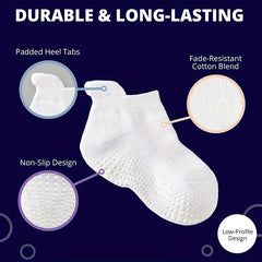 Kids Non-Slip Sports Socks, 6 Pairs, Boys & Girls