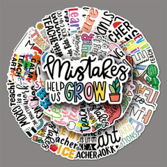50Pcs Teacher Series Graffiti Stickers Waterproof Decorative DIY Toys
