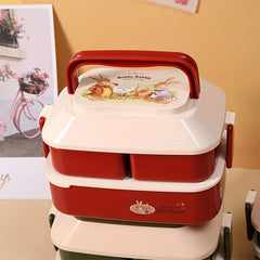 950ML Double Layer Portable Lunch Box Microwave Safe Leakproof Food Container